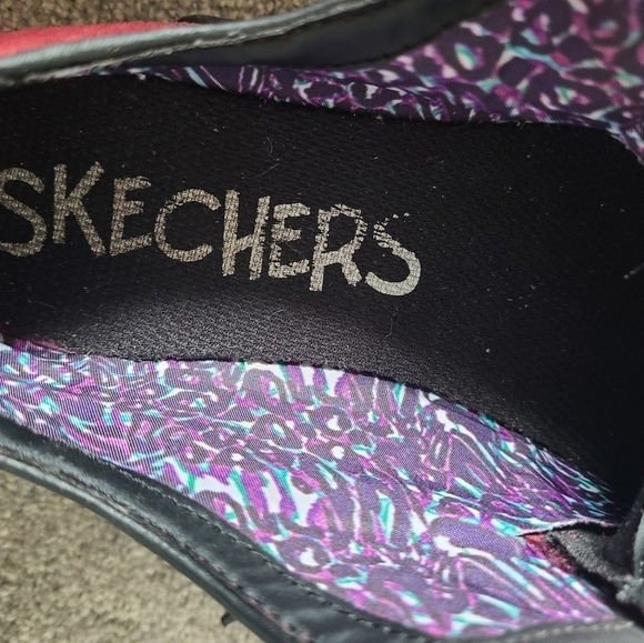 VINTAGE Maroon Red Suede Skechers Creeper Platform Shoes Size 6.5 - Picture 11 of 13